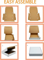 8x8x2 Inches Shipping Boxes Set of 25,White Corrugated Mailing Cardboard Box Literature Mailer for Packing Small Business Moving Storage, E-Commerce Packaging Mailing Boxes Gift Boxes for Presents