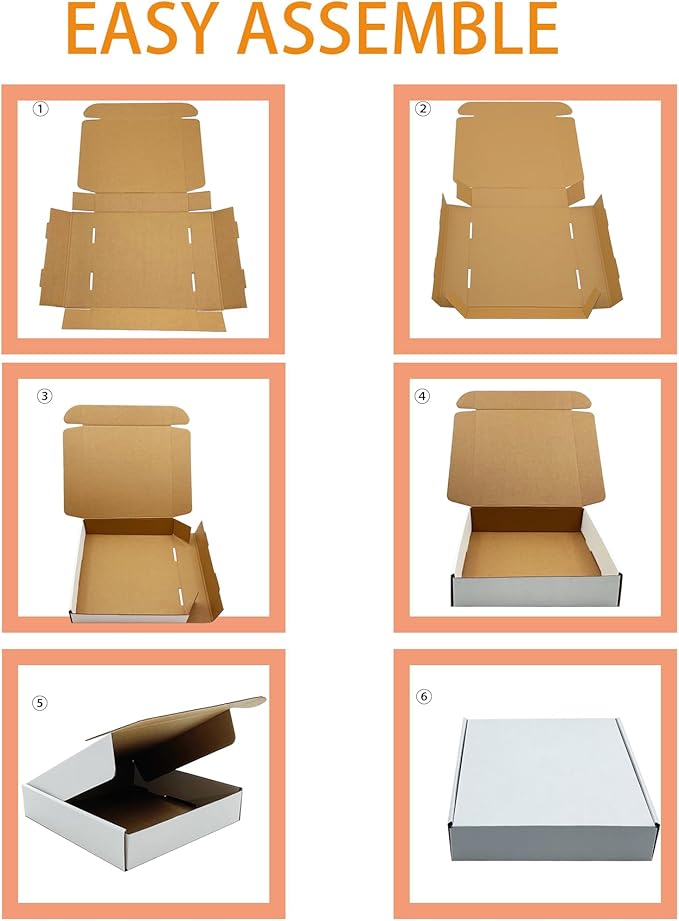 11x11x2 Inches Shipping Boxes Set of 25,White Corrugated Mailing Cardboard Box Literature Mailer for Packing Small Business Moving Storage, E-Commerce Packaging Mailing Boxes Gift Boxes for Presents