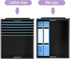 Huolewa File Organizer Box with Lid, Collapsible File Folder Organizer for Office Document Storage, Filing Box with Plastic Slide for Letter Size Hanging File Folders(1 Pack, Lavender)