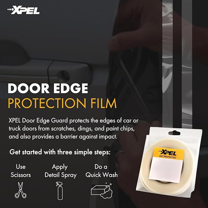 XPEL Door Edge Guard Protection Film Roll, 3/4" x 100' - Car or Truck Doors, Protective Barrier Against Minor Scratches, Paint Chips, Door Edge Impact, and Dings - Prevents Damage and Possible Rust
