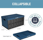 CleverMade Collapsible Storage Bins with Lids - Ocean 3 Pack 46L - Plastic Containers Stackable Organization Crates Home Closet Space-Saving Durable