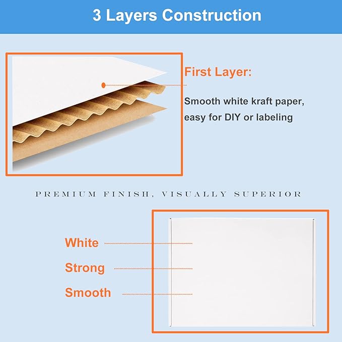 Shipping Boxes 9x6x4 inches 30 Pack White Corrugated Cardboard Mailing Box for Small Business - Literature Mailer Mail Packaging Supplies