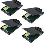 ZCZN Aluminum Clipboard with Storage, 4 Pack Recycled Metal Clipboard Box, Form Holder, Suitable for School, Office, Jobsite or Medical Staff, 9.25 x 13.78 Inches, Black