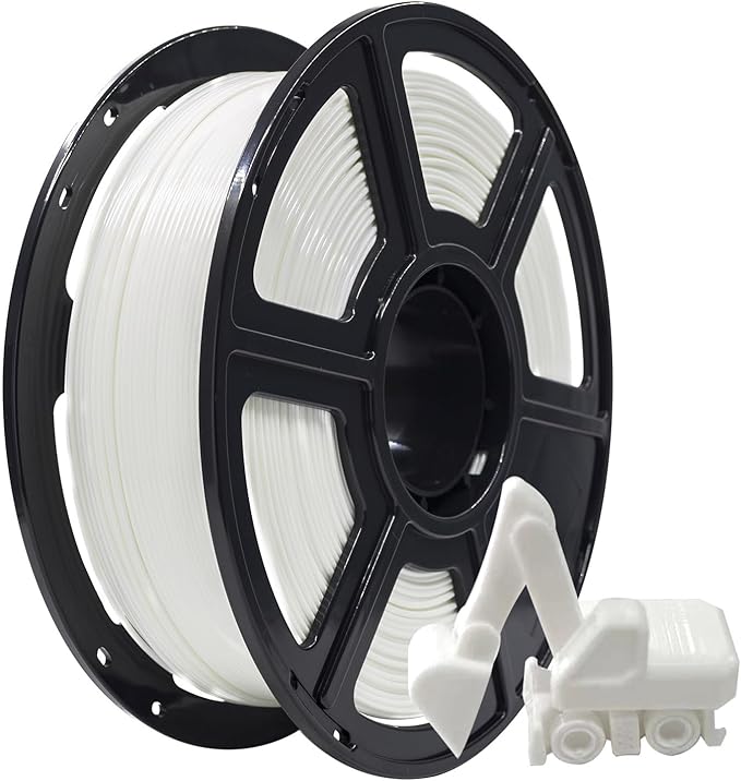 FLASHFORGE PLA Filament 1.75mm, 3D Printer Filament 1kg (2.2lbs) Spool, Dimensional Accuracy +/- 0.02mm, 3D Printing Filament Easy to Use and Fits for Most FDM 3D Printers (White)