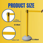6 Pack 42Inch Crowd Control Stanchions with 10ft Yellow Retractable Belt Crowd Control Barriers 13 Inch Water-Filled Base Retractable Stanchions for Traffic Control (Yellow)