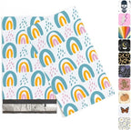 Package Mint Poly Mailers Cute Shipping Bags for Clothing, Plastic Mailing Bags for Small Business Self Seal, Non-Padded Waterproof Packaging Envelope, 6x9 Boho Rainbow, 200 Pack