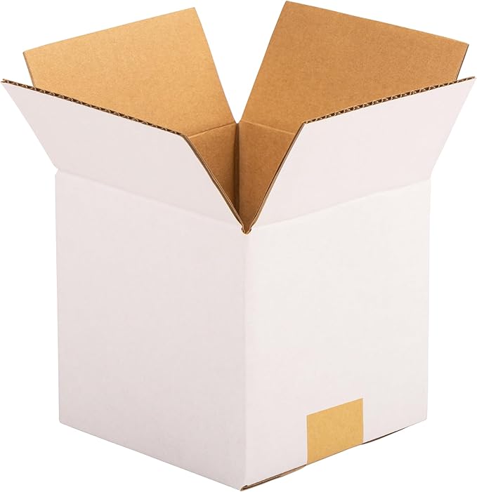 5x5x5 inch White Shipping Boxes, Corrugated Cardboard Small Boxes with Fragile Stickers for Business Mailing, Packing, Moving, Storage, 15 Pack