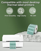 iEager 2x1 Inch Thermal Labels, Green Rectangle Thermal Printer Stickers, Durable Shipping Label Printer Sticker for Barcode, Name, Address, 1000 Labels/Roll