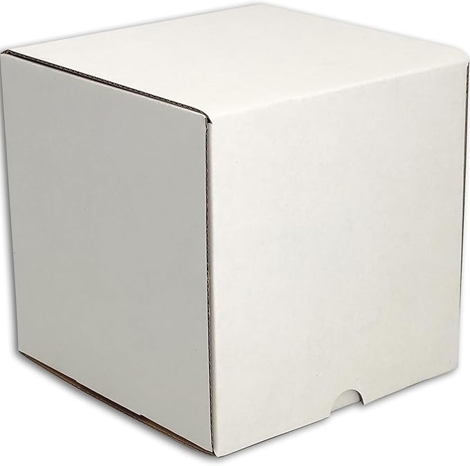 6x6x6 inches Small Shipping Boxes Set of 20 - White Mailer Corrugated Cardboard Boxes for Shipping Packaging Mailing Products