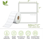 Compatible 2" x 1" Direct Thermal Labels Replacement for Barcodes Postage Address Shipping Compatible with Rollo & Zebra Desktop Printers Adhesive & Perforated (24 Rolls, 1300 Labels/Roll)