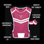 Running Reflective Vest, Inside Pocket & 2 Bands, High Visibility Reflective Running Vest for Night Running Walking Cycling