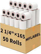 MFLABEL 50 Rolls 2 1/4" x 165' Thermal Paper Cash Register POS Receipt Paper