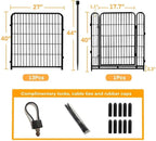 Animal Barrier Fence, 40 in(H)×27 in(L) 14 Panels Total 31 Ft(L), Garden Fence with Gate, Flower Bed Fencing, Black Metal Decorative Garden Fencing, Fence for Dogs Outside