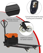 Electric Pallet Jack Truck 4400lbs Capacity - 48V 1000W 20Ah Powered Pallet Jack Truck Lithium Battery (Orange)