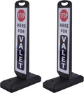OrangeStar 2-Pack Valet Parking Signs - Double-Sided Reflective Parking Lot Signs with Water-Filled Base, Heavy-Duty Traffic Control for Hotels, Restaurants & Events, White