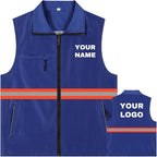YOWESHOP Lightweight Zip-Up Safety Vest with Pockets for Outdoor Activities,Custom Logo Sleeveless Windbreaker