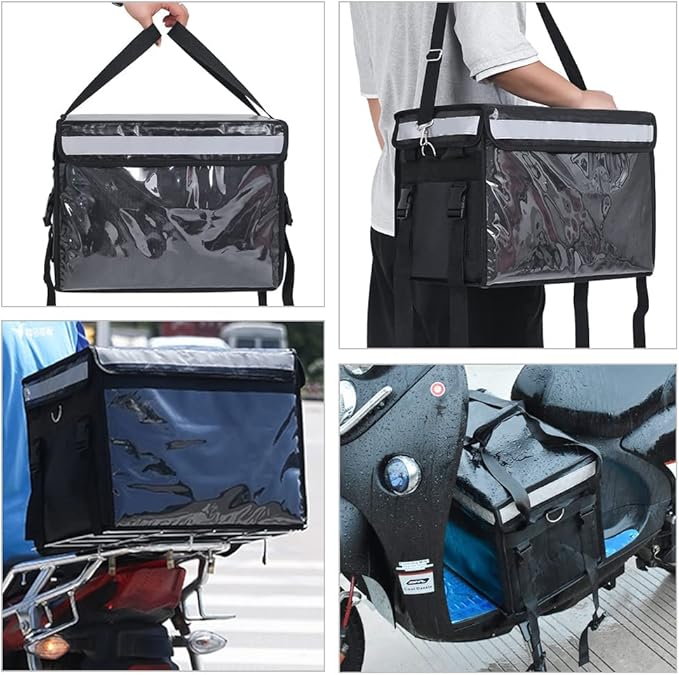 TooCust Insulated Bags For Food Delivery XXXL- 20.5" x 16.5" x 16.5", Commercial Insulated Food Delivery Bag w/Divider, Waterproof & Foldable Catering Bag Food Deliveries, 15 inch Pizza Delivery Bag
