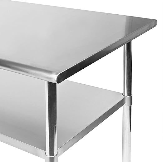 GRIDMANN NSF Stainless Steel Work & Prep Table 48 x 30 Inches with Caster Wheels and Under Shelf for Restaurant, Home, Hotel