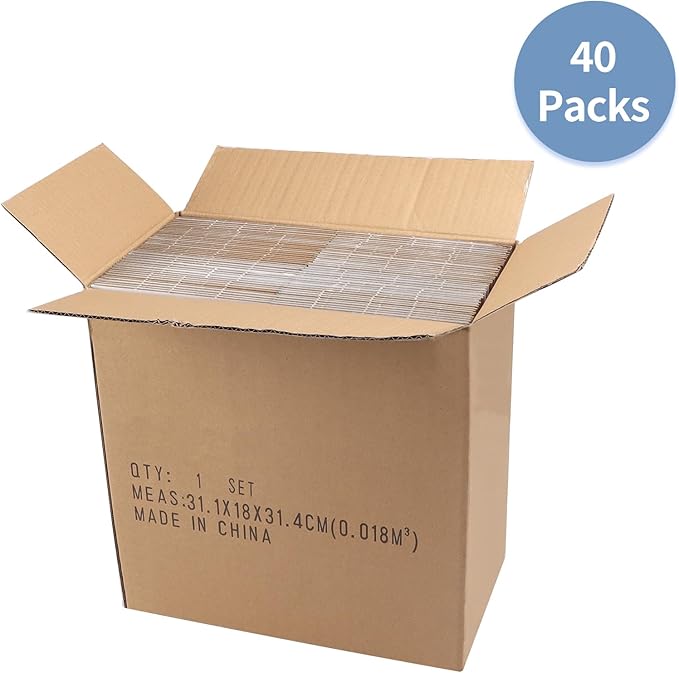 Hoikwo 6x6x6 Shipping Boxes Set of 40, White Corrugated Cardboard Box for Small Business for Packaging Mailing