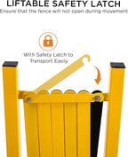 TECSPACE Industrial Expandable Metal Barricade, Expansion Size 8.2 FT, Yellow and Black, Durable Steel Safety Barricade with casters, Flexible Mobile Barrier Gate, Adjustable Traffic Fence