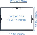 Acocony 11x17 Clipboard Three Clip Aluminium with Pen Holder Extra Large Clipboard Versatile Super Hard 11 x 17 Clipping Board Black Pack of 1