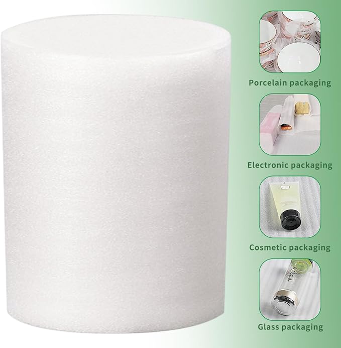 Moving Supplies, Foam Wrap Roll 16" Wide x 360' Length, For Protecting Fragile Articles,Furniture,Transportation Packing,Stuffing of Carton,with 60 Fragile Stickers