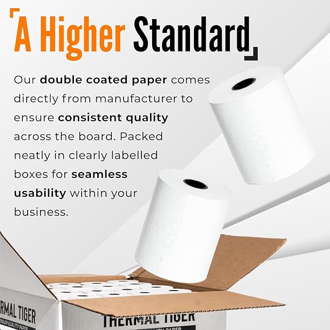 3 1/8 X 230 Thermal Paper Rolls (30 Rolls/Box) – BPA-Free Rolls for POS Systems, Cash Registers & Credit Card Machines