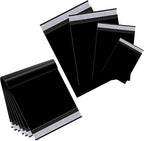 Outus 120 Pcs Poly Mailer Envelope 4 Sizes Shipping Bags Self Adhesive Clasp Envelope Self Adhesive Tear Proof Mailing Covers(8 x 12 In, 10 x 14 In, 13 x 18 In, 15 x 20 in,Black)