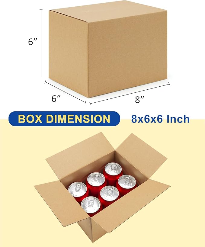 40-Pack-Small-Shipping-Boxes-8x6x6, Corrugated-Cardboard-Boxes-for-Packaging-Small-Business, Brown-Boxes-Mailers