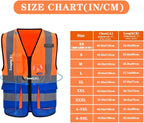A-SAFETY Orange blue High Visibility Safety Vests Orange&Blue Color Mixed, XXL