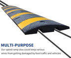 BESEA 6Feet Rubber Speed Bump, 72" x 12" x 2" Heavy Duty Speed Bump Cable Protector Ramp for Driveway, Road Parking, Garage, Parking Lot, Warehouse(2 Packs)