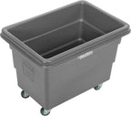 Global Industrial 6 Bushel Plastic Bulk Box Truck, Direct Mount Base, 500 lbs. Capacity, 3" Non-Maring Rubber Casters, Gray, 33-2/5"L x 23" W x 24-1/2"H