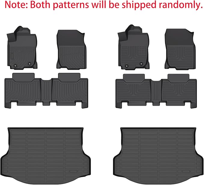 KELCSEECS® Floor Mats & Cargo Liner for 2013-2018 Toyota Rav4(Not for Hybrid or Prime),All Weather Protection TPE Floor Liners Front& Rear Row Full Set Accessories Black