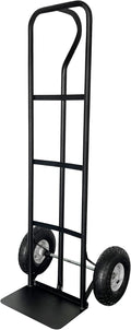 Olympia Tools 600 Lb Steel Hand Truck with P Handle and 10" Pneumatic Wheels for Home and Office Use