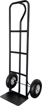 Olympia Tools 600 Lb Steel Hand Truck with P Handle and 10" Pneumatic Wheels for Home and Office Use