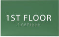 6" X4" 1st Floor Sign - ADA Compliant Tactile Graphics Grade 2 Braille Text Wall Sign| Directional Assistance, Floor Number Sign for Office, Schools, Hospitals, Apartments