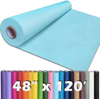 PerkHomy 48" x 1,440" (120') Light Blue Kraft Paper Roll for Craft Bulletin Board Paper Art Table Covering Crafting Gift Wrapping Bouquet Packing Parcel 80GSM 55LB (Light Blue, 48" x 120')