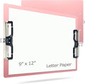 Aluminum Metal Clipboard Stainless Hangable Pen Holder Double Clip Board Size A4 9" x 12.6" for School Office Business Medical Professionals Workshop Factory (Pink, A4-DoubleClip)