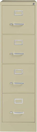 Commercial 4 Drawer Letter Width Vertical File Cabinet, 22" Deep - Putty