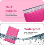 Hot Pink 14.25x20 Inch Poly Bubble Mailers #7 | Self Seal Large Padded Envelopes | Air Cushioned Bubble Mailer | Usable Size 14.25x19 Inch | Waterproof Lightweight Mailing Shipping Bags | 50 Pack Bulk