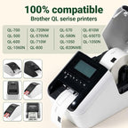 Compatible with Brother QL-800 Label DK-1208(1.4 in x 3.5 in, 400/roll) Large White Paper Address Die-Cut Label Work with QL-700 QL-600 Printers (8 Rolls + 1 Frame)