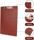 A4 Clipboard,3 Pack PU Clipboards with Hanging Hole for Office,School or Restaurant,Brown
