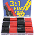 haisstronica 3:1 Heat Shrink Tubing Kit, Adhesive Lined Marine Resistant Grade Shrink Wrap - 1.75"length 6 Size Perfect for Home and Industrial, 1/8"-3/4" 220PCS - Black, Red