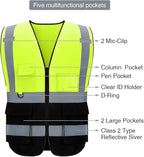 BeautyWill Custom Safety Vest Logo Class 2 High Visibility Reflevtive Vest Outdoor Protective Workwear