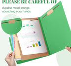 Skyygemm 12 Pack Classification Folders Letter Size Bulk with Divider and 2" Expansion, Pressboard Folder with 2 Prong Fasteners for Teachers, Clergy, Office, Church, Christmas Donations(Green)