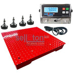 SellEton SL-700-2x2-1K 24" x 24" (2' x 2') Industrial Floor Scale with Capacity of 1000 lbs 0.2 lb - Red