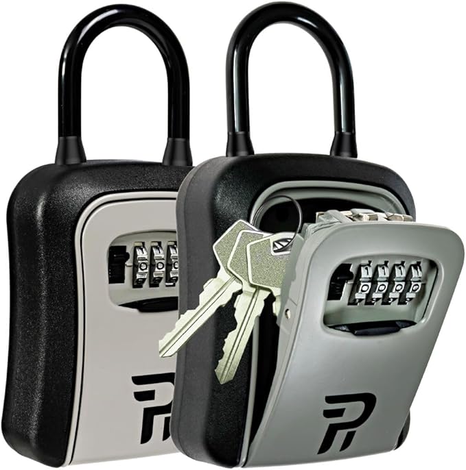 RUDY RUN Key Lock Box for Outside - Realtor Lockbox for House Keys Outdoor - Combination Key Hiders to Hide a Key Safe Storage