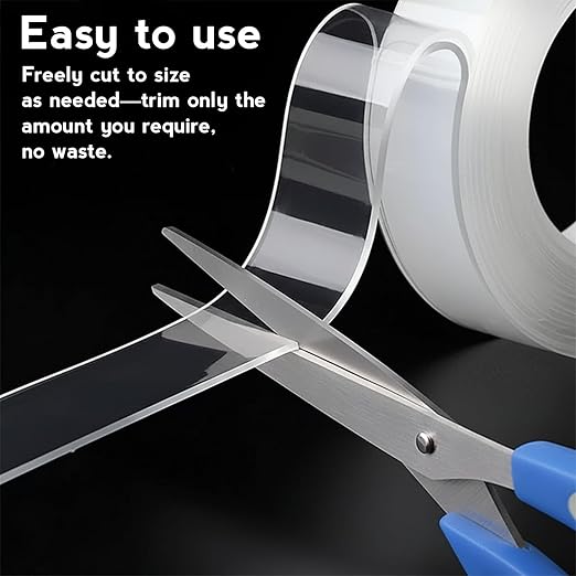 Double Sided Tape Heavy Duty, Nano Double Sided Adhesive Tape for Wall, Tile, Glass, Plastic, Metal, Marble, Ceramic | Perfect for Picture Hanging