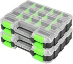Generic Tool Box with Transparent Lid, Double Side 34-Compartments Organizer Box with Removable Dividers for Hardware, Screws, Bolts, Nails, Beads, Jewelry and Fishing Accessories, Green, 2 Packs