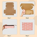 Green Recyclable Cardboard Small Gift Mailer Boxes for Shipping Packaging Craft Mother's Day Gifts Giving Products (Pink, 7.2 x 5.2 x 2 Inch)